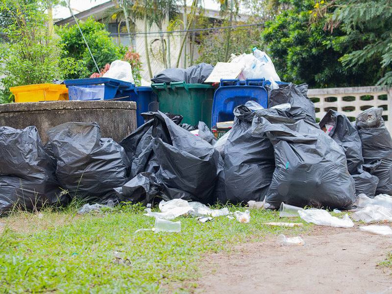 waste piled up