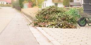 garden rubbish piled up