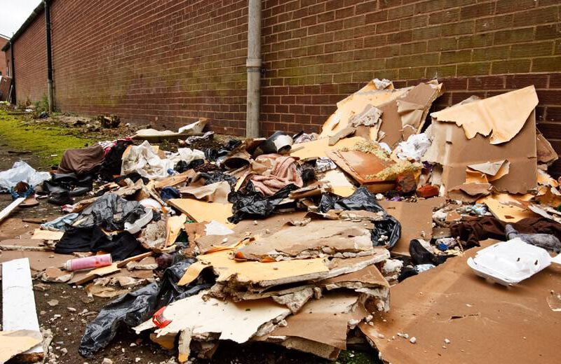 waste piled up