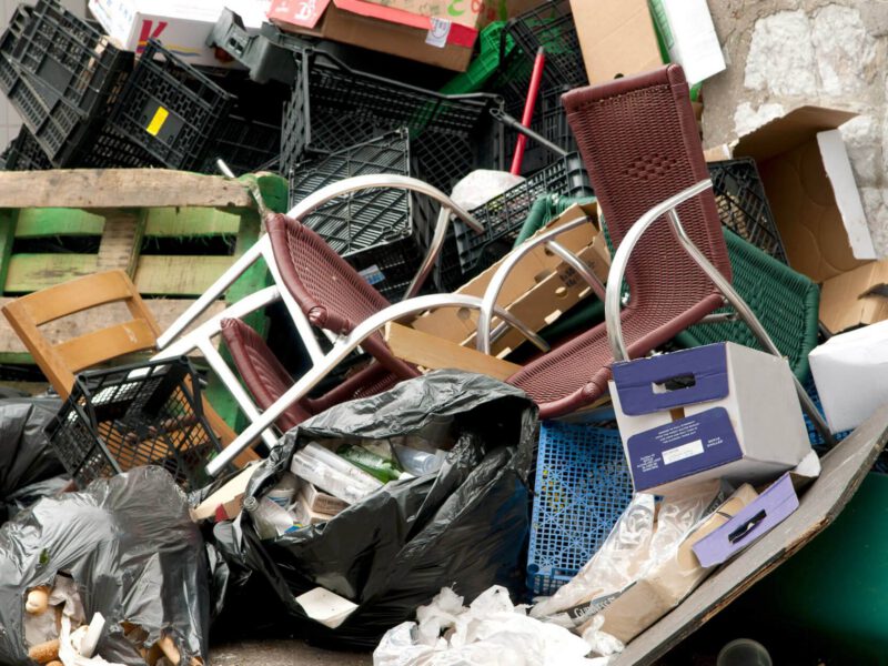 waste piled up