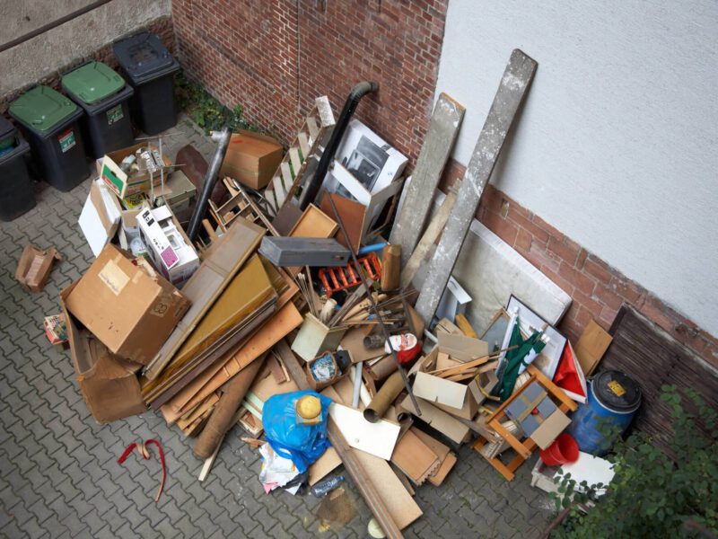 waste piled up