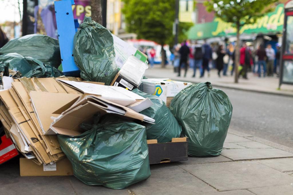 waste piled up