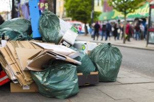 waste piled up