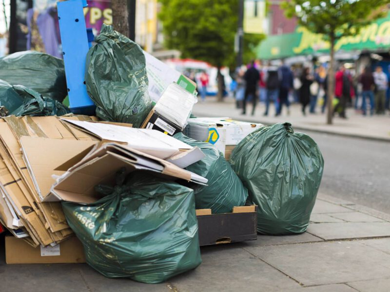 waste piled up