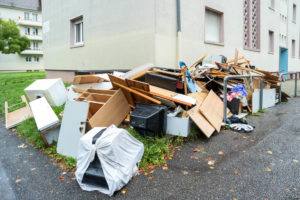 rubbish piled up