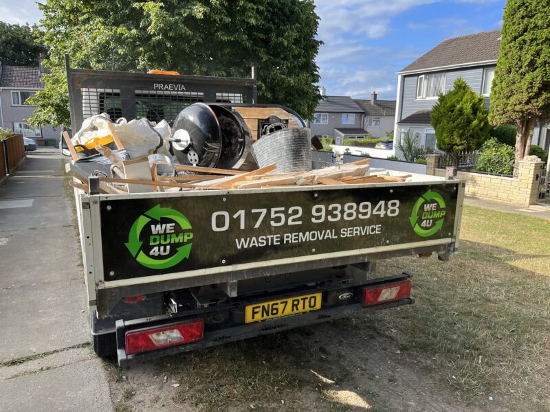 Back of a full we dump for you van