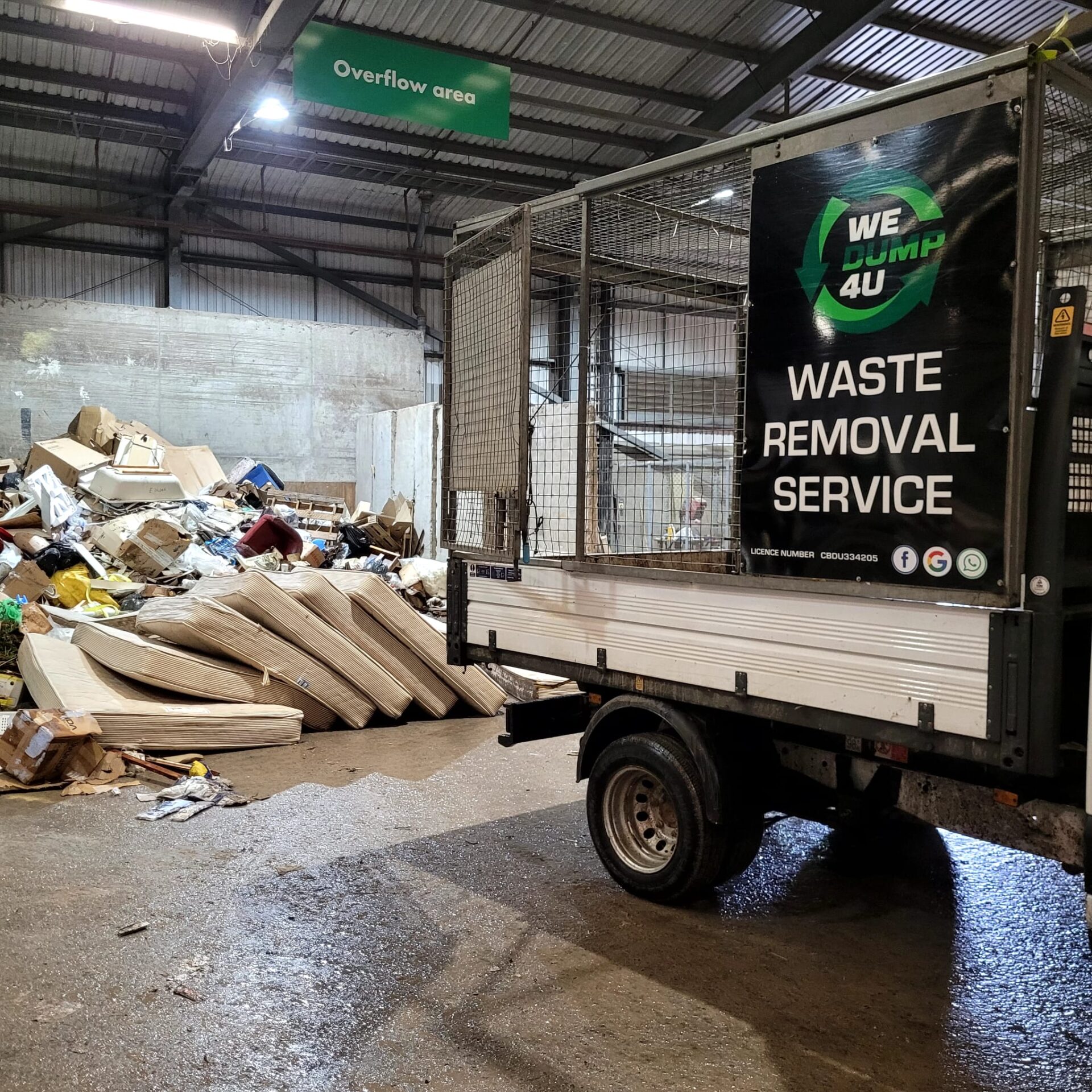 Wedump4u van and waste at recycling centre